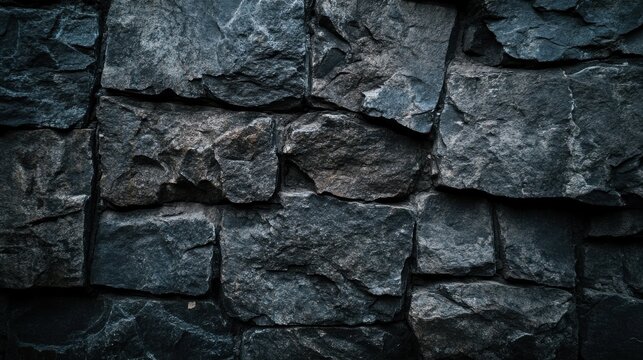 Dark textured stone wall background with irregular surface details adding depth and character
