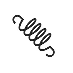 Metallic Coil Spring With Curved Ends On Transparent Background Industrial Object Or Component Symbol Simple Graphic Design