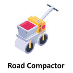 Road Compactor Vector icon which can easily modify or edit
