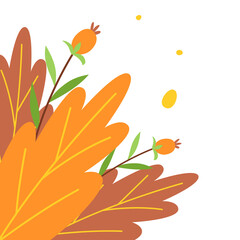 Tropical leaf corner frame with floral jungle illustration