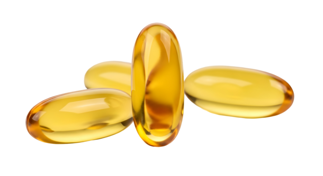 Promote Wellness with Golden Omega-3 Capsules for a Healthy Lifestyle, Perfect for Nutrition, Dietary Supplements, and Healthcare Advertising Needs