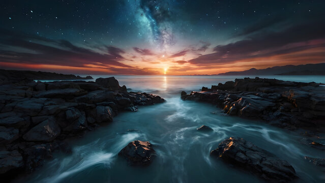 Starry Night Sea Ocean Landscape Artistic 4K 8K Background
Celestial Sea Landscape Starry Sky 4K 8K Ultra HD Wallpaper
Night Sky Stars Ocean Seascape 4K 8K Premium Background
Artistic Starry Sea HD