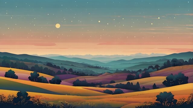 sunset in the mountains