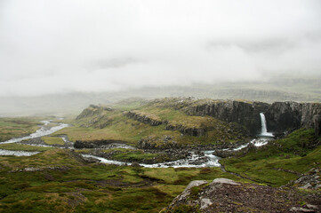 The imposing Seljalandsfoss waterfall in Iceland