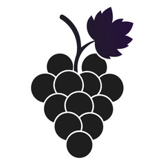 grapes silhouette on white
