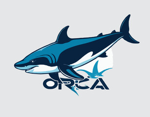 fish Mascot Logo, orca, shark, whale, dolpin eSports gaming emblem, t-shirt print © mjonb 