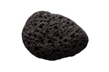 Volcanic rock pumice stone showing porous dark black texture, representing geology and natural phenomena