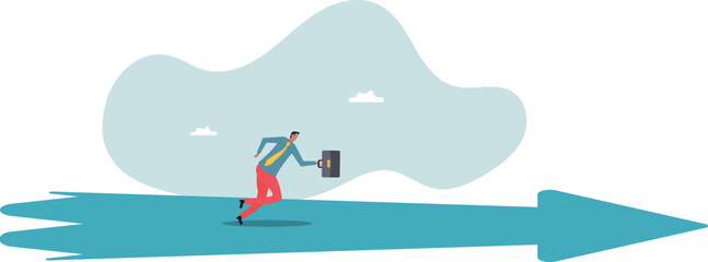 Moving forward to achieve success, ambition or motivation to reach business target,about a man and his life.