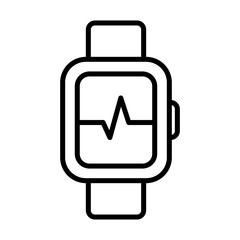 Smartwatch technology, gadget, watch, icon vector 100px