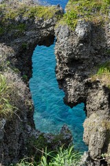 沖縄県　快晴の万座毛
