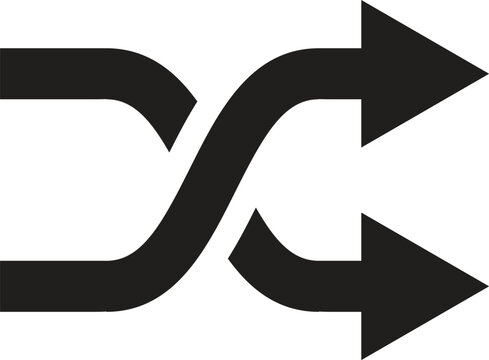 Shuffle Arrows Icon &ndash; Crisscross Symbol for Random Playback and Media Control
