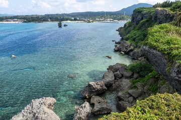 沖縄県　快晴の万座毛
