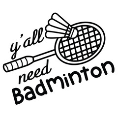 a vector of badminton typography
