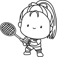 a cute vector of badminton player