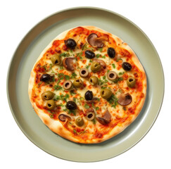 PNG Anchovy and Olives Pizza pizza olive plate.