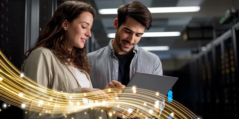 Collaborating on advanced blockchain commodity trading in a secure data center, these professionals leverage innovative technology and real-time data flows for future market success