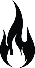 Simple Black Fire Flame Icon Vector Illustration Minimalist Silhouette Symbol