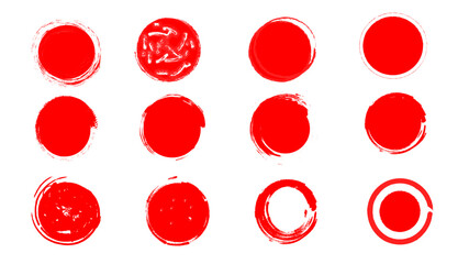 red Grunge rubber stamp template set vector design