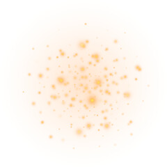 The dust sparks and golden stars shine with special light. Vector sparkles on a transparent background. . Stock royalty free vector illustration. PNG magical golden dust with glowing particles shine