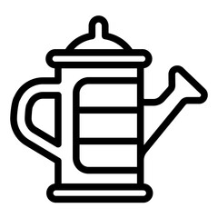 Can for watering seedlings line icon, spring season concept. Vector graphics. Watering can for irrigation sign on white background, style icon mobile or web design.