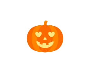 Set of cute Jack-o'-lantern vector icons with funny expressions