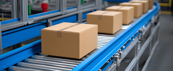 Boxes glide like dancers on a continuous material handling system stage