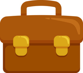 Illustration of a brown leather briefcase