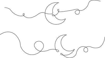 Elegant crescent moon line art for dreamy branding, celestial designs, and magical night themed projects, perfect for minimalist and modern aesthetic needs. © mohammad