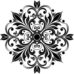 black and white floral pattern