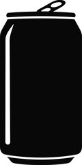Soda Can Silhouette Vector Icon Black Simple Design
