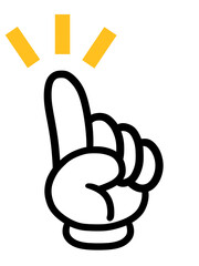 指さし　アイコン　記号　サイン タッチ　ワンポイント　手　イラスト	
