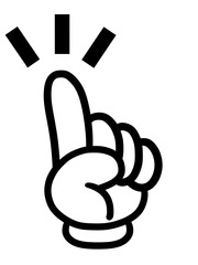 指さし　アイコン　記号　サイン タッチ　ワンポイント　手　イラスト	
