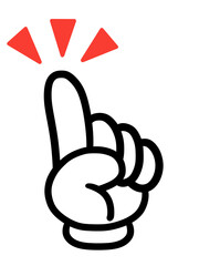 指さし　アイコン　記号　サイン タッチ　ワンポイント　手　イラスト	
