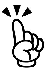 指さし　アイコン　記号　サイン タッチ　ワンポイント　手　イラスト	
