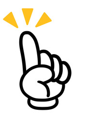 指さし　アイコン　記号　サイン タッチ　ワンポイント　手　イラスト	
