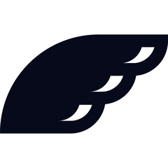 Dark Silhouette Wing Shape Graphic Element Isolated on Transparent Background Abstract Feather Motif Symbolizing Freedom or Movement