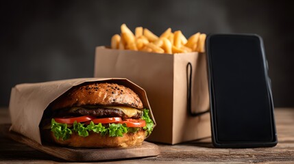 Burger and Fries Delivery Promotion Banner