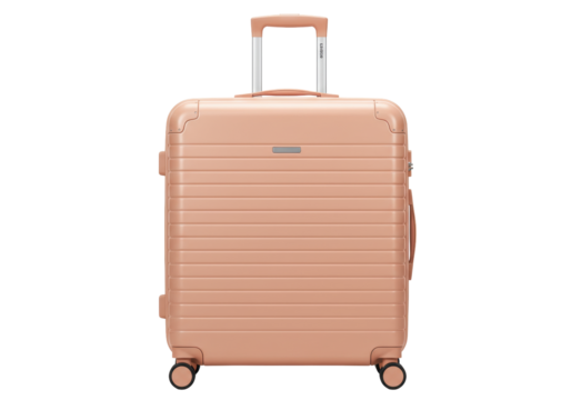 Isolated hardside luggage with telescopic handle ready for traveling and vacation trip - Powered by Adobe