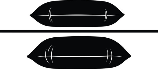 Black and white pillow graphic design vector stock image art