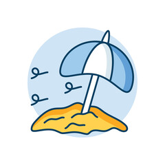 Beach Umbrella icon clean and modern vector illustration