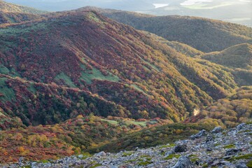 栃木県　紅葉真っ盛りの那須岳
