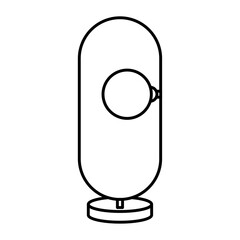 
An illustration of a black lamp icon on a white background