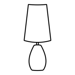 
An illustration of a black lamp icon on a white background
