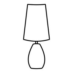
An illustration of a black lamp icon on a white background