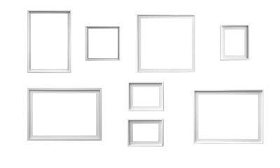 Frame layout design, modern gallery arrangement with blank white space for artwork or posters.