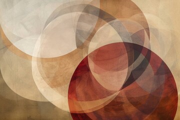 Soft Harmony: Overlapping Translucent Circles in Warm Neutrals