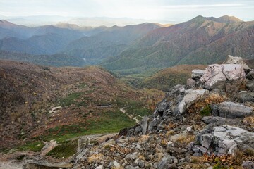 栃木県　紅葉真っ盛りの那須岳

