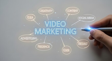 Digital marketing strategy video concept connecting ideas and growth for business success