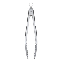 Stainless steel kitchen tongs isolated