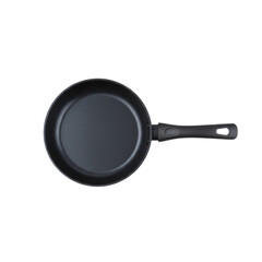 Non-stick frying pan isolated top view